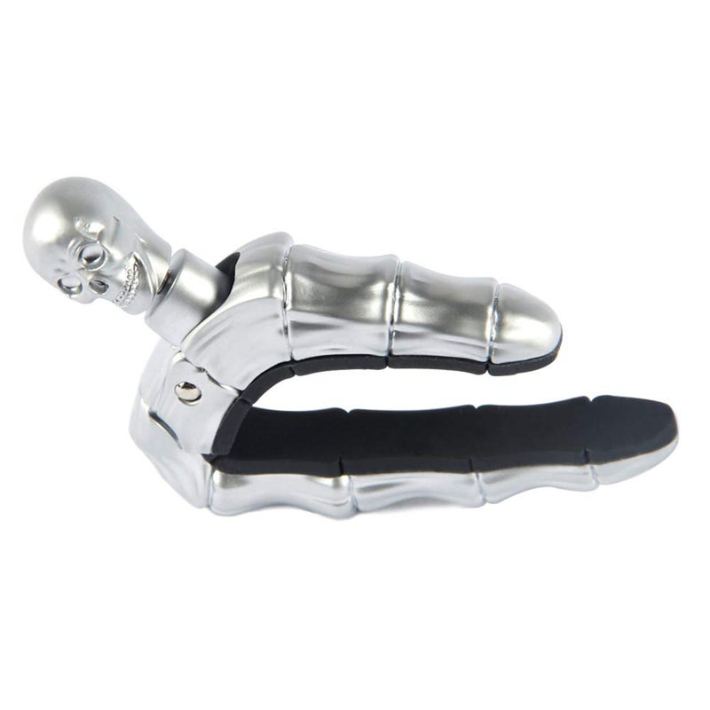 YUEKO Guitar Capo Skull Knob Design Universal 4 5 6 12 Strings Instrument Capos for Electric Classical Acoustic Guitar Bass Ukulele Mandolin Banjo and More(Silver) - Image 2